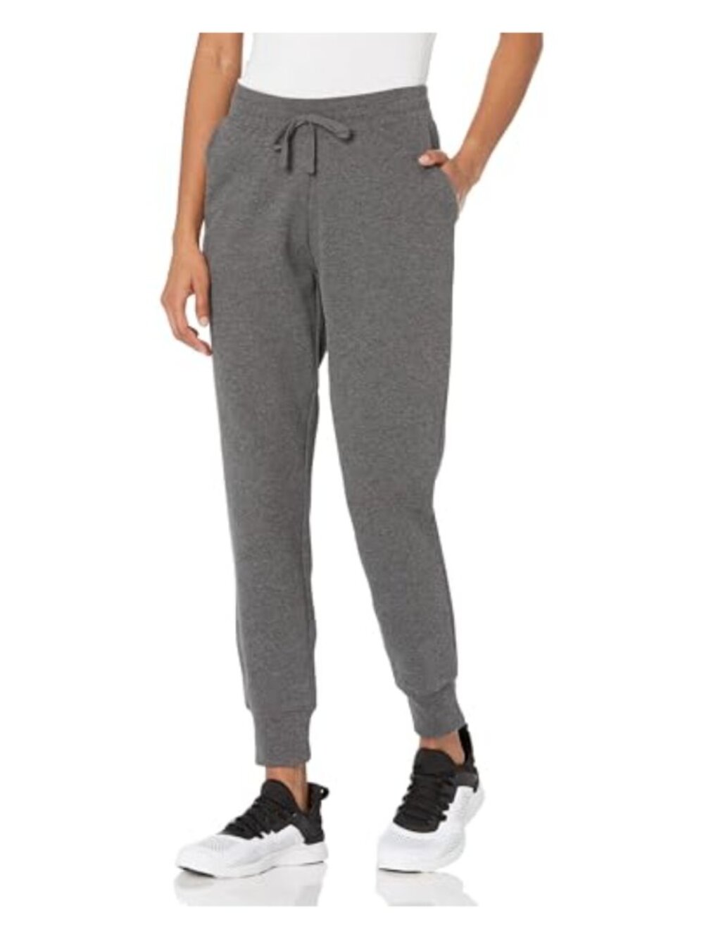 Cotton Fleece Jogger Sweatpants Drawstring Mid Rise Cuffed